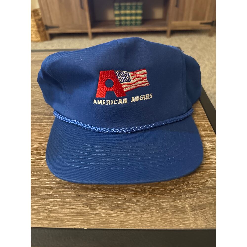 Vintage American Augers Blue Snapback Trucker Cap
